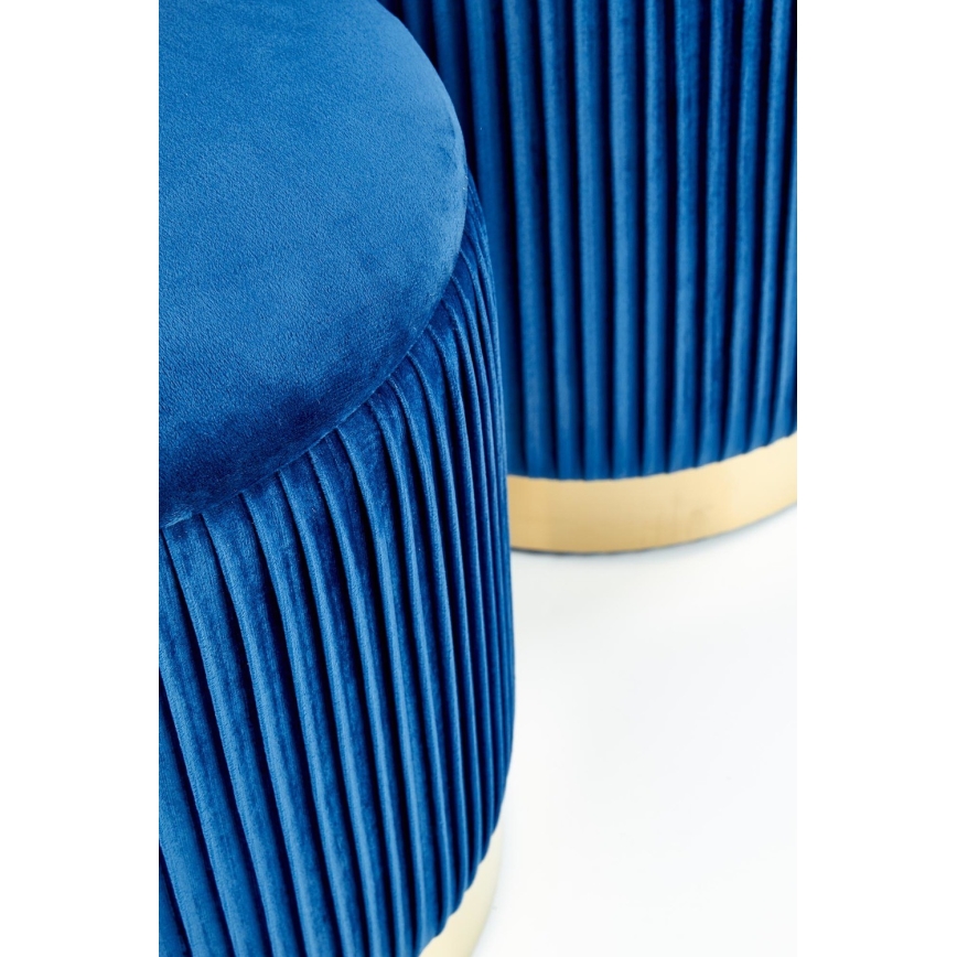 SET 2x Tabure MONTY pr. 36/66 cm modra/zlata