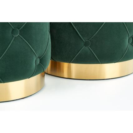 SET 2x Tabure POLLY pr. 40/44 cm zelena/zlata