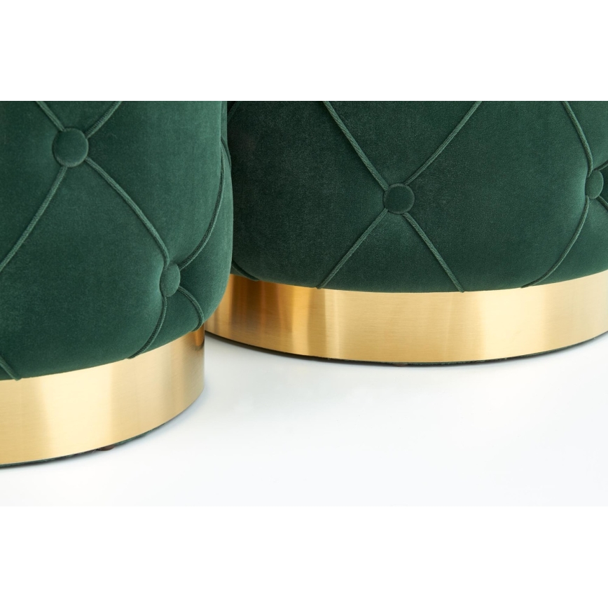 SET 2x Tabure POLLY pr. 40/44 cm zelena/zlata
