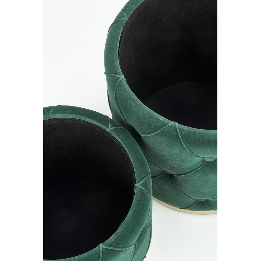 SET 2x Tabure POLLY pr. 40/44 cm zelena/zlata
