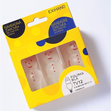 SET 3 x Nadomestna žarnica FIGURINE E10/20V/0,1A bela Narejeno v Evropi