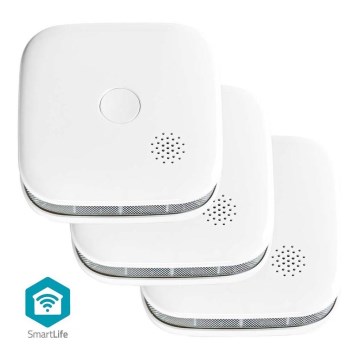 SET 3x Detektor dima SmartLife 3V/1xCR123A Wi-Fi Tuya