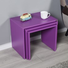 SET 3x Klubska mizica vijolična