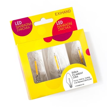 SET 3x LED Nadomestna žarnica CONE E10/20V/0,1A prozorna Made in the EU