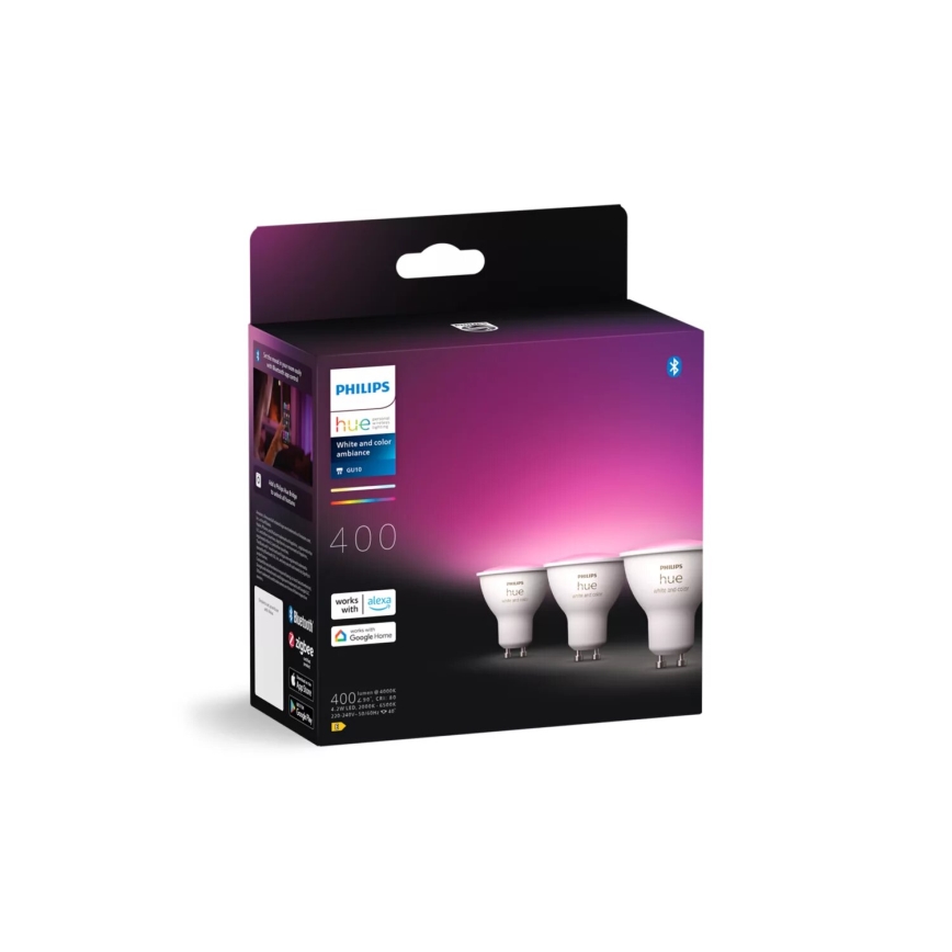 SET 3x LED RGBW Zatemnitvena žarnica Philips Hue WHITE AND COLOR AMBIANCE GU10/4,2W/230V 2000-6500K