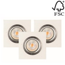 SET 3x LED Vgradna svetilka VITAR 1xGU10/5W/230V beton - FSC certifikat