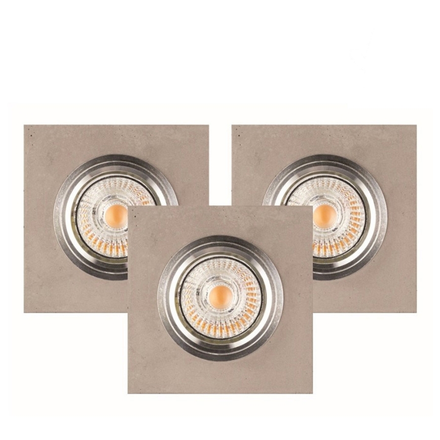 SET 3x LED Vgradna svetilka VITAR 1xGU10/5W/230V CRI 90 beton