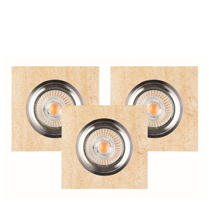 SET 3x LED Vgradna svetilka VITAR 1xGU10/5W/230V CRI 90 peščenjak