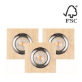 SET 3x LED Vgradna svetilka VITAR 1xGU10/5W/230V peščenjak - FSC certifikat