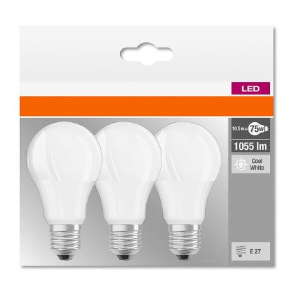 KOMPLET 3x LED Žarnica E27/10,5W/230V - Osram