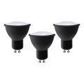 SET 3x LED Žarnica ECOLINE GU10/6W/230V 4000K črna - Brilagi
