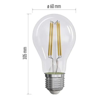 SET 3x LED Žarnica FILAMENT A60 E27/3,8W/230V 4000K Energijski razred A