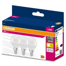 SET 3x LED Žarnica P45 E14/4,9W/230V 3000K - Osram
