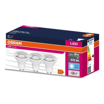 SET 3x LED Žarnica PAR16 GU10/6,9W/230V 4000K - Osram