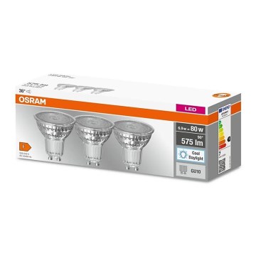SET 3x LED Žarnica PAR16 GU10/6,9W/230V 6500K - Osram