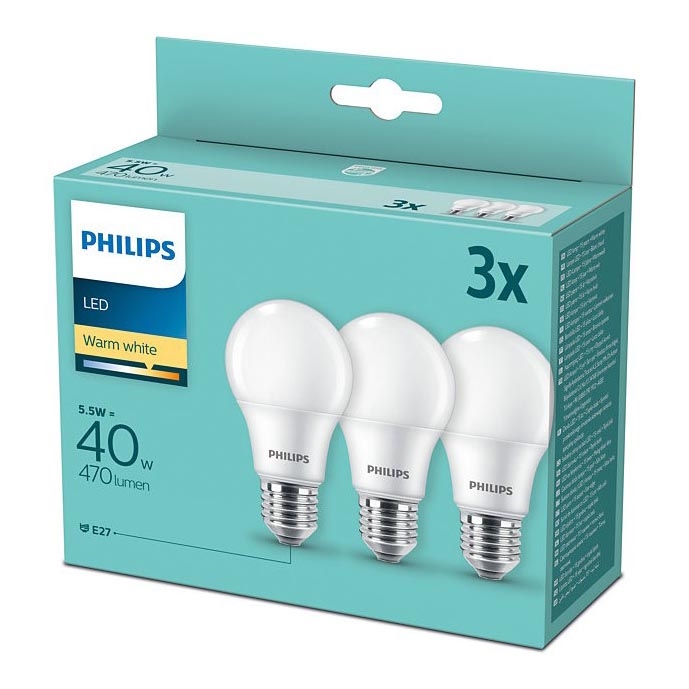 SET 3x LED Žarnica Philips E27/5,5W/230V 2700K