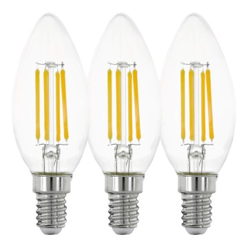 SET 3x LED Žarnica VINTAGE C35 E14/4W/230V 2700K - Eglo 12811