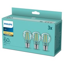 SET 3x LED Žarnica VINTAGE Philips A60 E27/7W/230V 2700K