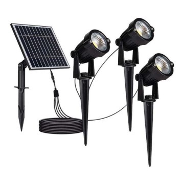 SET 3x LED Zunanja solarna svetilka 3xLED/1,2W/3,7V IP65 3000K