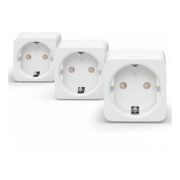 SET 3x Pametna vtičnica Philips Hue Pametni vtičnica EU SCHUKO