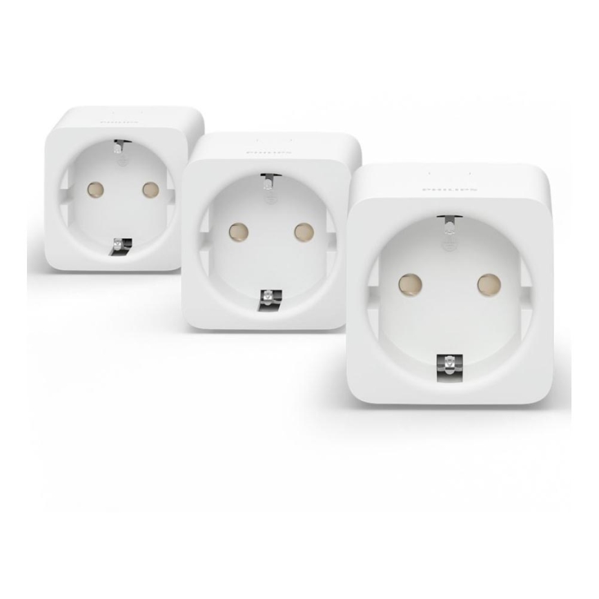 SET 3x Pametna vtičnica Philips Hue Pametni vtičnica EU SCHUKO