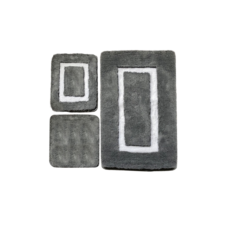 SET 3x Podloga za kopalnico 60/60/100 cm antracit