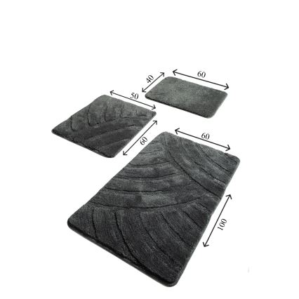 SET 3x Podloga za kopalnico ALYA 60/60/100 cm antracit