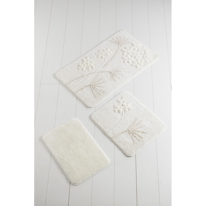 SET 3x Podloga za kopalnico ORKIDE 60/60/100 cm bež