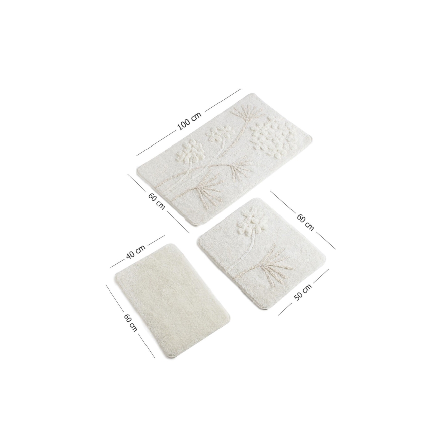 SET 3x Podloga za kopalnico ORKIDE 60/60/100 cm bež