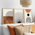 SET 3x Slika v fotookvirju 50x70 cm bež/rjava