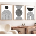 SET 3x Slika v fotookvirju 50x70 cm črna/bela