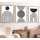 SET 3x Slika v fotookvirju 50x70 cm črna/bela