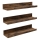 Set 3x stenskih polic SHELFY, rjave