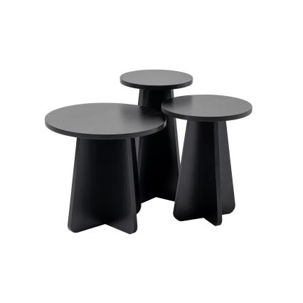 SET 3x Stranska mizica LUME pr. 28/33/43 cm črna