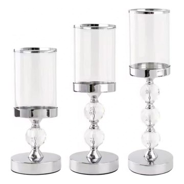 SET 3x Svedurka svetlečo hrom