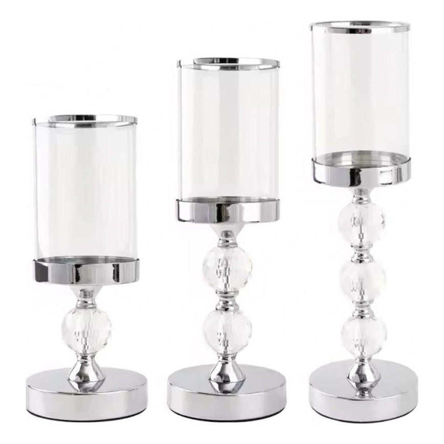 SET 3x Svedurka svetlečo hrom