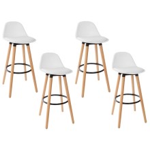 SET 4x Barski stol MAXON bukev/bela