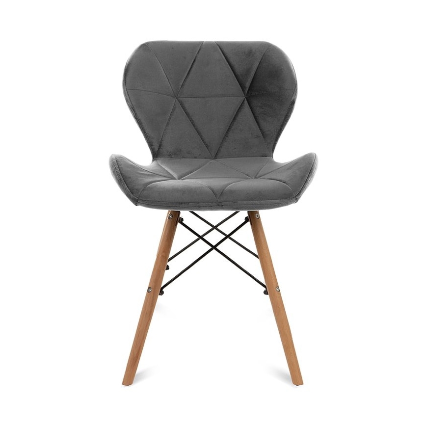 SET 4x Jedilni stol TRIGO 74x48 cm svetlo siva/bukev