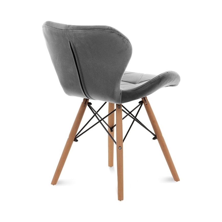 SET 4x Jedilni stol TRIGO 74x48 cm svetlo siva/bukev