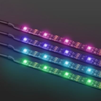 SET 4x LED RGB Zatemnitveni trak 2x37cm 2x70cm LED/2,66/5,04W/5V IP65 + Daljinski upravljalnik