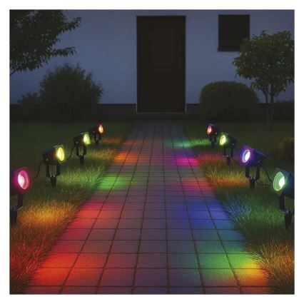 SET 4x LED RGBIC Zatemnitvena zunanji svetilka LED/7W/230V 3000-6500K IP65 Wi-Fi Tuya