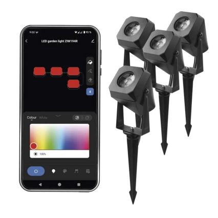SET 4x LED RGBIC Zatemnitvena zunanji svetilka LED/7W/230V 3000-6500K IP65 Wi-Fi Tuya
