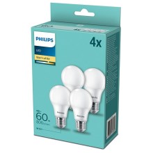 SET 4x LED Žarnica Philips E27/8W/230V 2700K