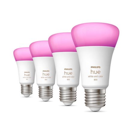 SET 4x LED Zatemnitvena žarnica Philips Hue White And Color Ambience E27/6,5W/230V 2000-6500K