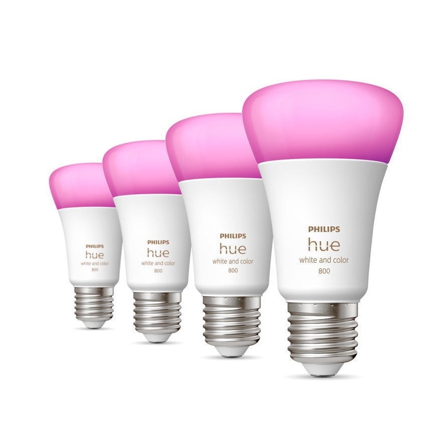 SET 4x LED Zatemnitvena žarnica Philips Hue White And Color Ambience E27/6,5W/230V 2000-6500K