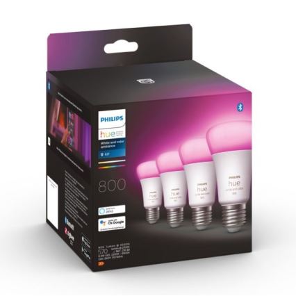 SET 4x LED Zatemnitvena žarnica Philips Hue White And Color Ambience E27/6,5W/230V 2000-6500K