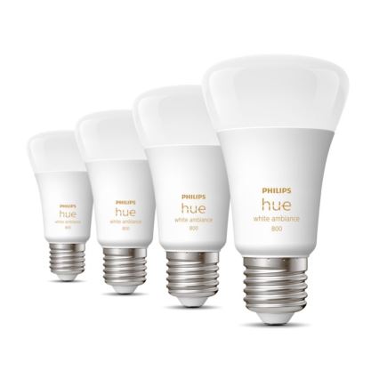 SET 4xLED Zatemnitvena žarnica Philips Hue WHITE AMBIANCE E27/6W/230V 2200-6500K