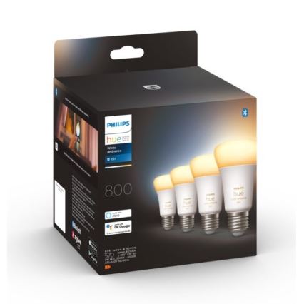 SET 4xLED Zatemnitvena žarnica Philips Hue WHITE AMBIANCE E27/6W/230V 2200-6500K