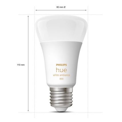 SET 4xLED Zatemnitvena žarnica Philips Hue WHITE AMBIANCE E27/6W/230V 2200-6500K