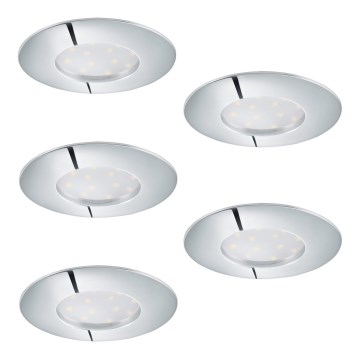 SET 5x LED Zatemnitvena vgradna svetilka 1xLED/4,5W/230V sijajni krom